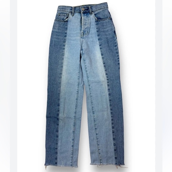 PacSun 90’s Colorblock Two-Tone High Rise Straight Leg Jeans - Picture 3 of 12